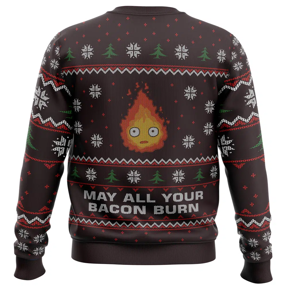 Ghibli May All Your Bacon BurnPC Ugly Christmas Sweater BACK mockup - Ghibli Germany Store
